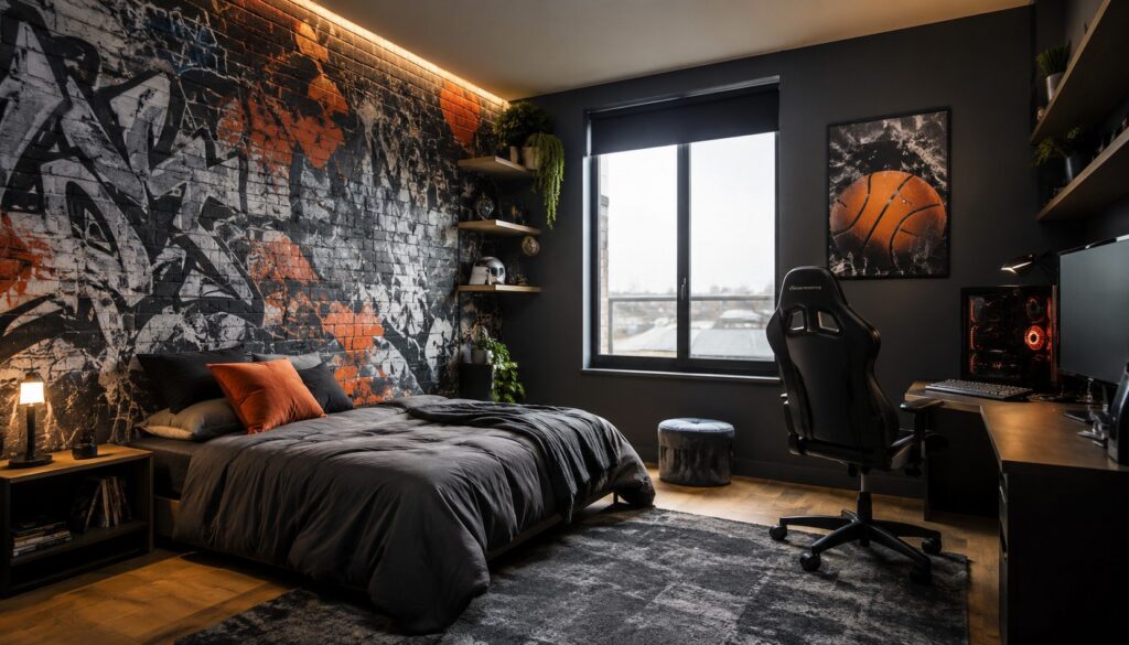 papier peint pour décorer une chambre d’ado garçon