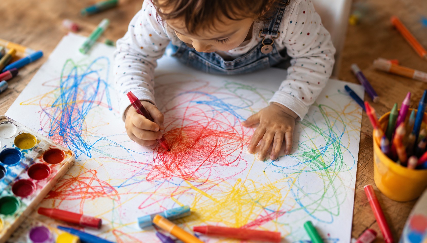 bébé dessine