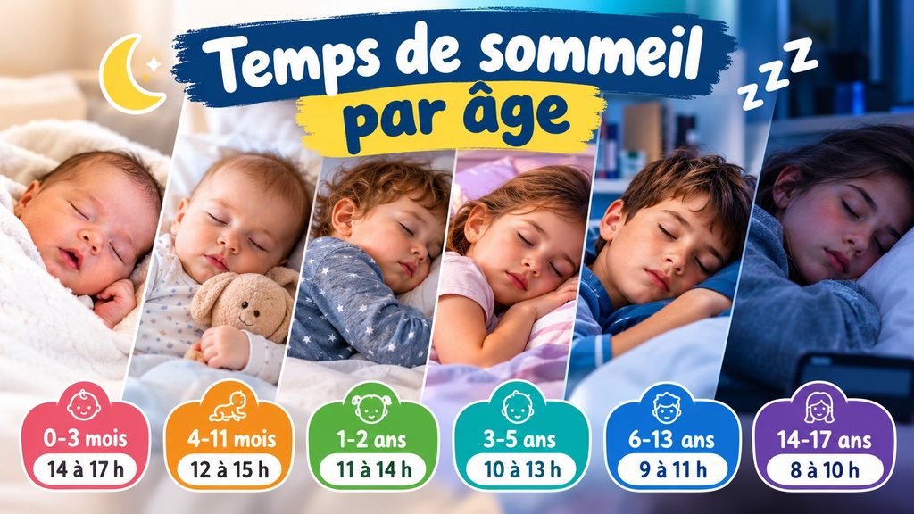Temps de sommeil par âge
