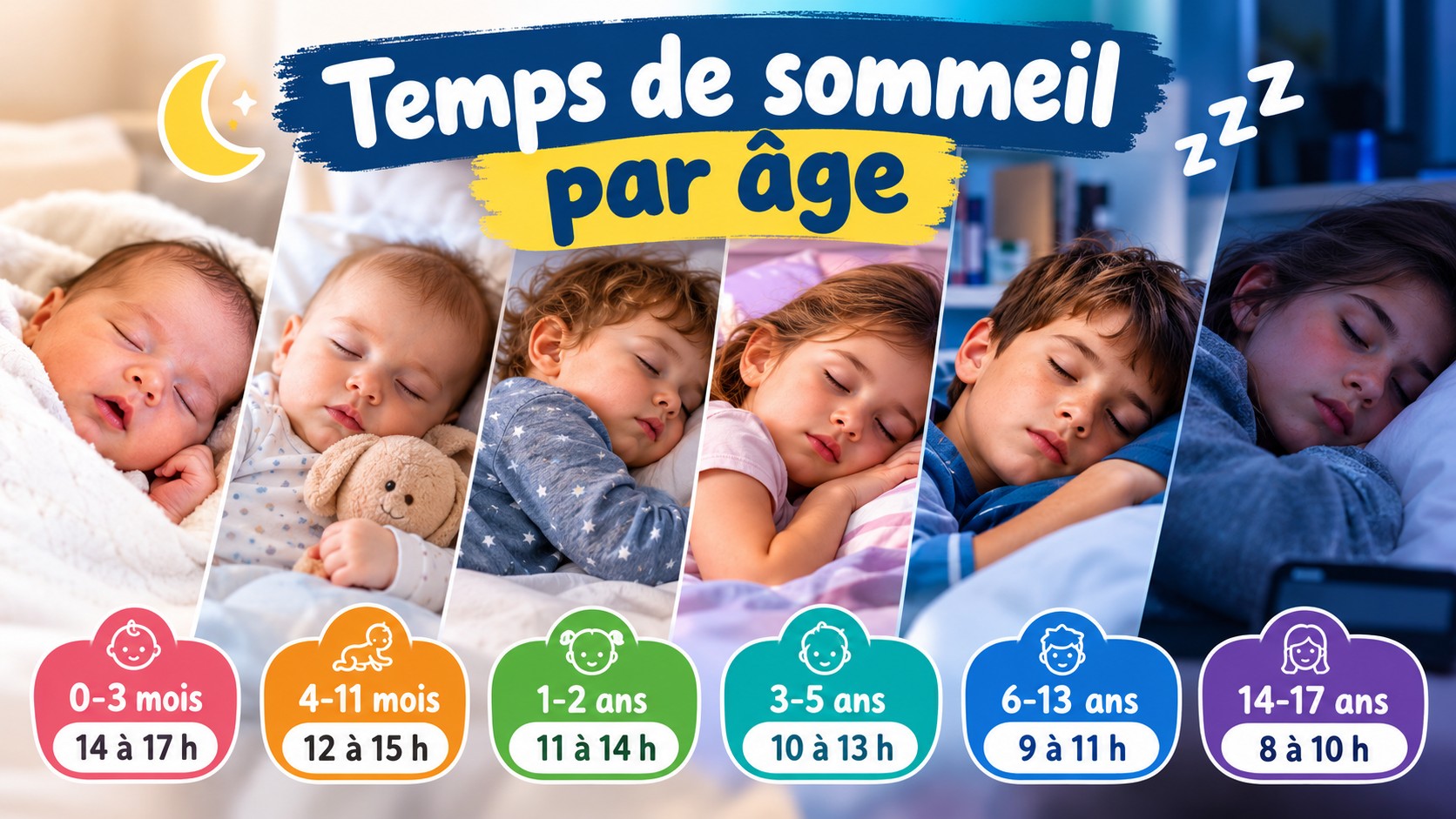 Temps de sommeil par âge