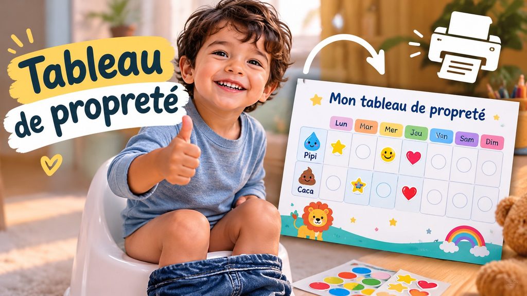 Tableau de propreté ludique et coloré